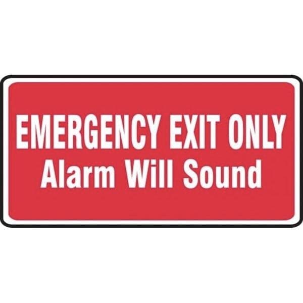 Accuform Exit Sign, Adhesive Poly, 14 in W, 7 in H MEXT512VS - main